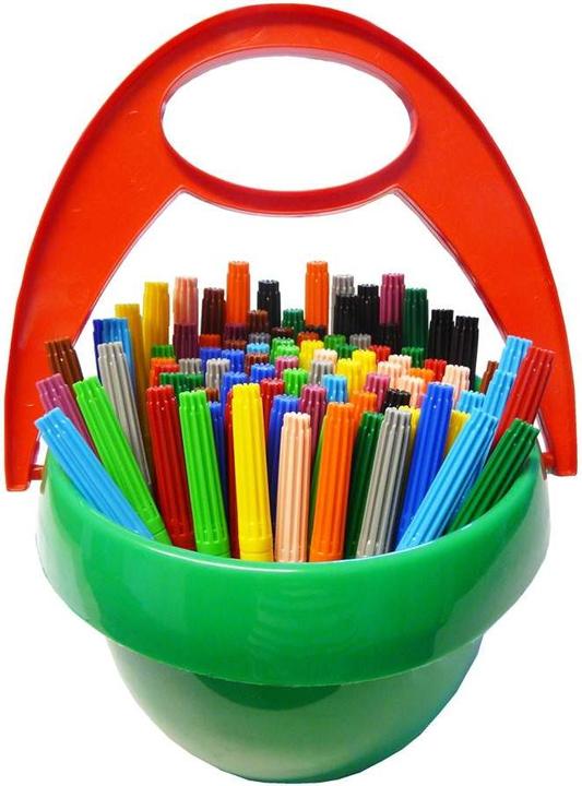 Produktbild trendmarkt24 Fasermaler 96 Stück im Eimer Kindergartenqualität Filzstifte Grosspackung 12 Farben (96x)