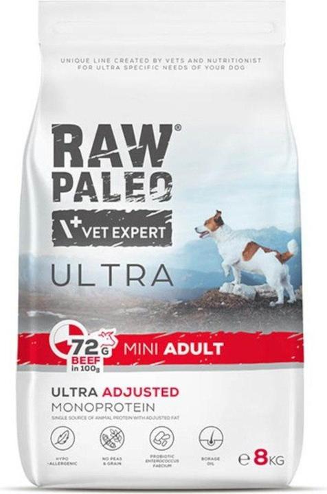 Raw Paleo VET EXPERT Ultra Mini Adult Beef - dry dog??food - 8 kg
