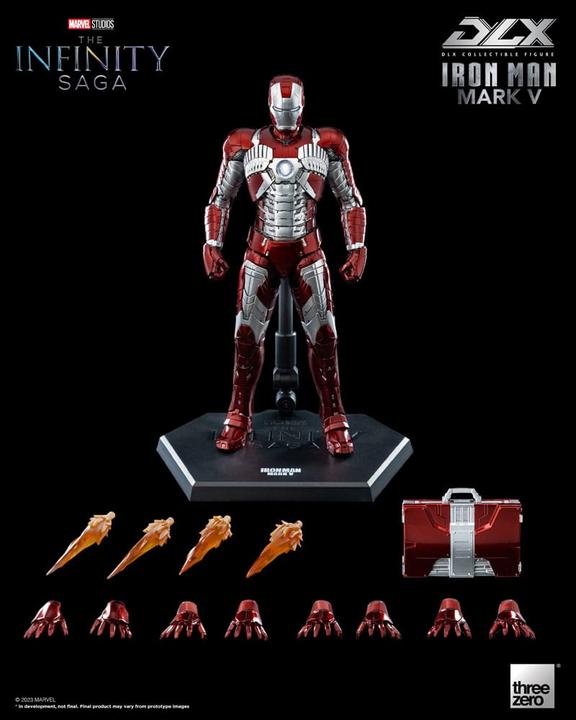 Actual product image ThreeZero Infinity Saga DLX Action Figure 1/12 Iron Man Mark 5 17 cm