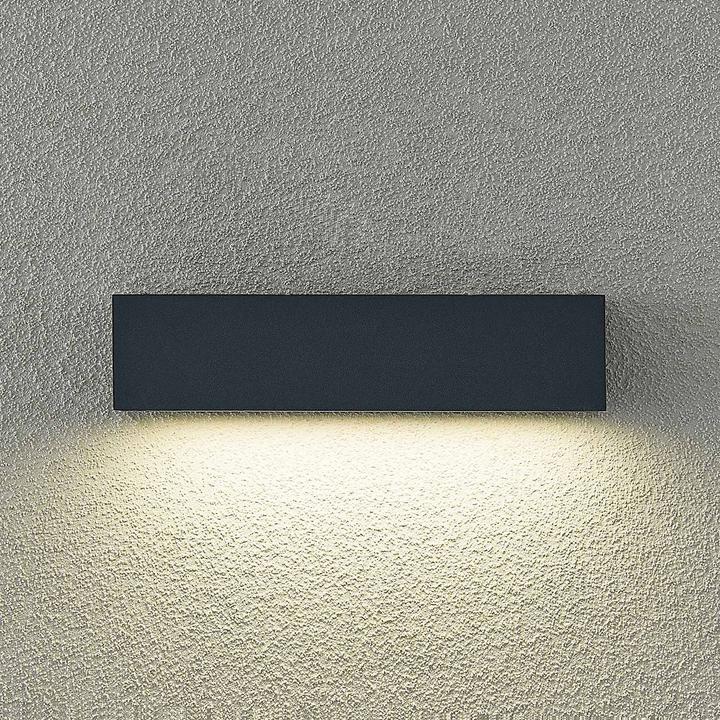 Actual product image Arcchio Lengo LED wall lamp CCT 25cm, 1-light graphite (660 lm, IP65)