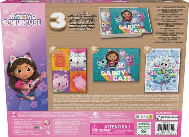 Produktbild Spin Master 3 Holz-Puzzles von Gabby’s Dollhouse, 12-teiliges und 16-teilige Puzzles für Kinder mit Holzbox zur (16 Teile)