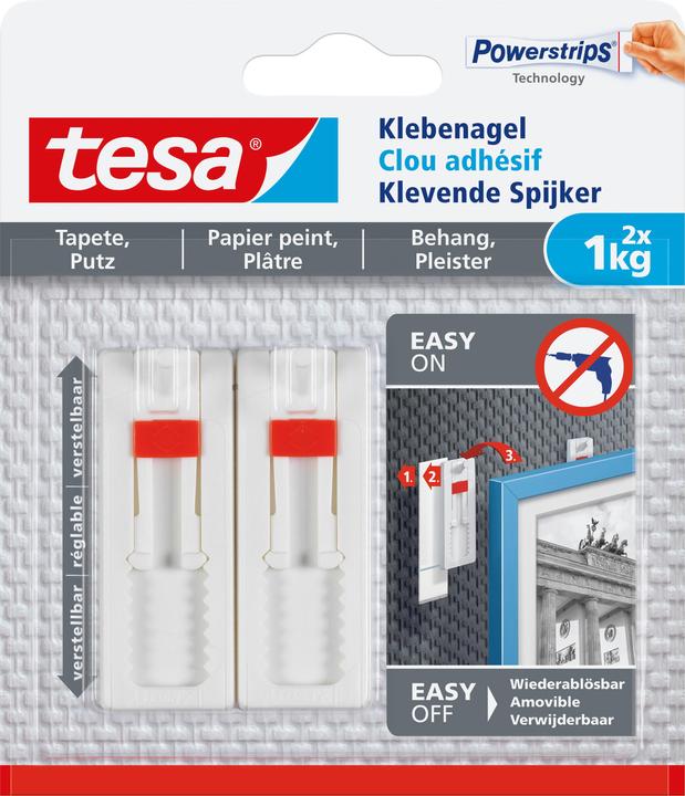 Klebenagel für Tapete & Putz, 1kg Halteleistung, höhenverstellbar