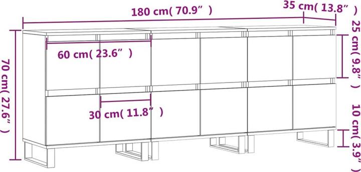 Image du produit vidaXL Sideboard (180 x 35 x 70 cm)