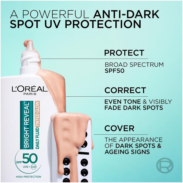Actual product image L'Oréal Paris L'Oreal Paris Bright Reveal Brightening Tinted Fluid Spf 50+ Daily Fluid 50 Ml (Sun cream face, SPF 50, 50 ml)