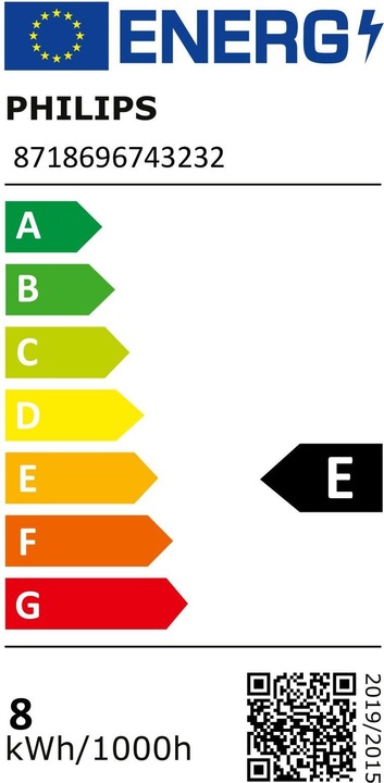 Energie-Label Philips Mas LEDtube (G5, 8 W, 1000 lm, 1 x, E)