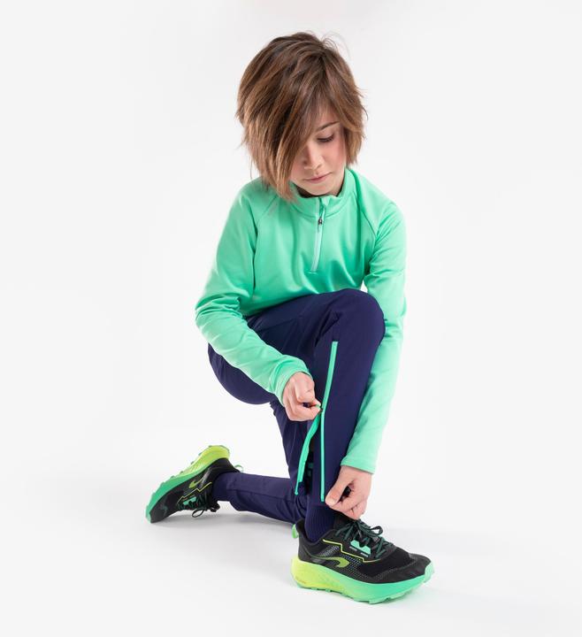 Produktbild Kiprun Laufhose Kinder warm mit Reissverschluss - Warm 900 dunkelblau/grün