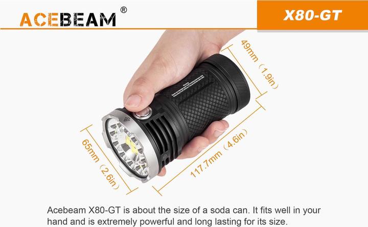 Actual product image AceBeam X80 GT (11.77 cm, 32500 lm)