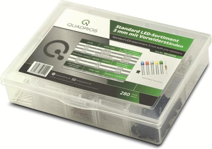 Actual product image Quadrios LED range red, green, yellow, blue, cool white, warm white 20 m