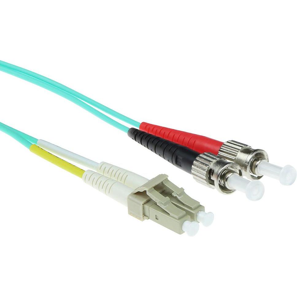 ACT 3 meter LSZH Multimode 50/125 OM3 fiber patch cable duplex with LC and ST connectors (CAT8.2, 3 m), Netzwerkkabel
