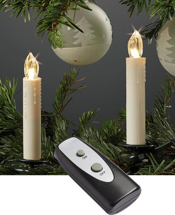 Hellum LED Christmas tree candles wireless BASIS-SET 10 BS ww, Box (10 x)