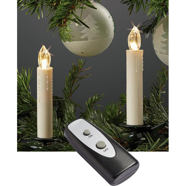 Hellum, LED Kerzen, LED-Weihnachtsbaumkerzen kabellos BASIS-SET 10 BS ww, Box (1 x)
