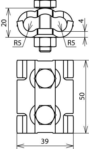 Produktbild Dehn Parallelverbinder f. Rundlt. 305000 4-10 mit Untersch. Durchmessern