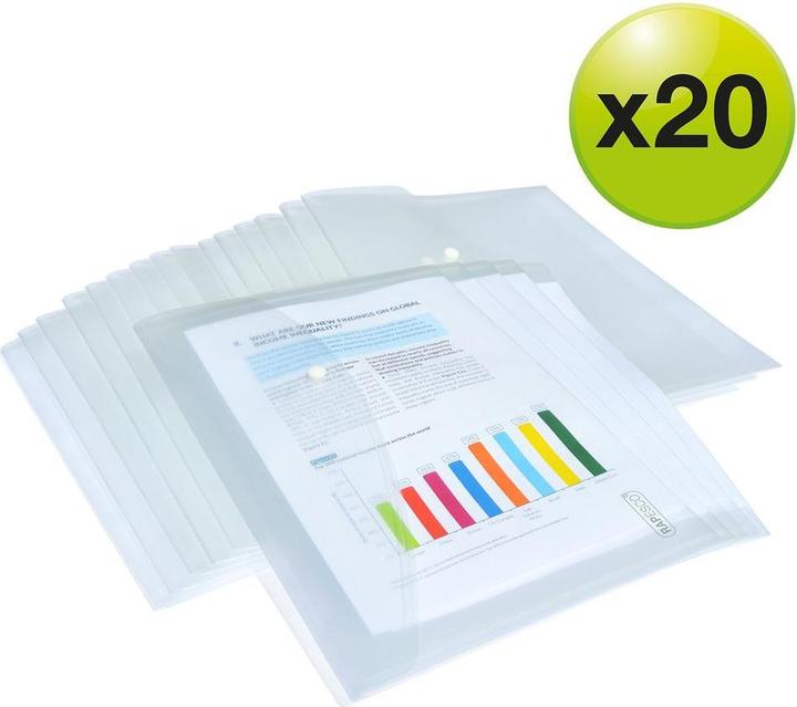 Produktbild Rapesco Dokumentenmappe A4+, Transparent, 20 Stück, Typ (A4+, 20x)