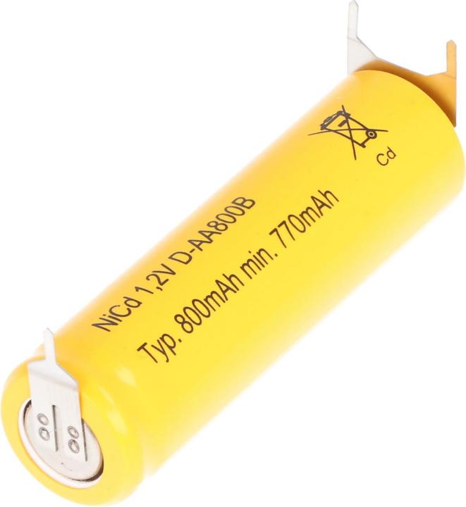 Actual product image AccuCell Battery Flat Top AA soldering lug 3-er Print + / -- (AA)