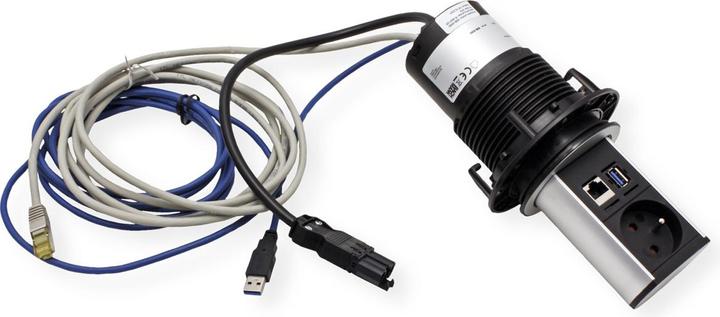 Produktbild Bachmann ELEVATOR 1xUTE 1xUSB 928.00901xCAT6A 0.5m GST18 Aluprofil (1 x, CEE 7/5, CEE 7/3, 0.50 m)