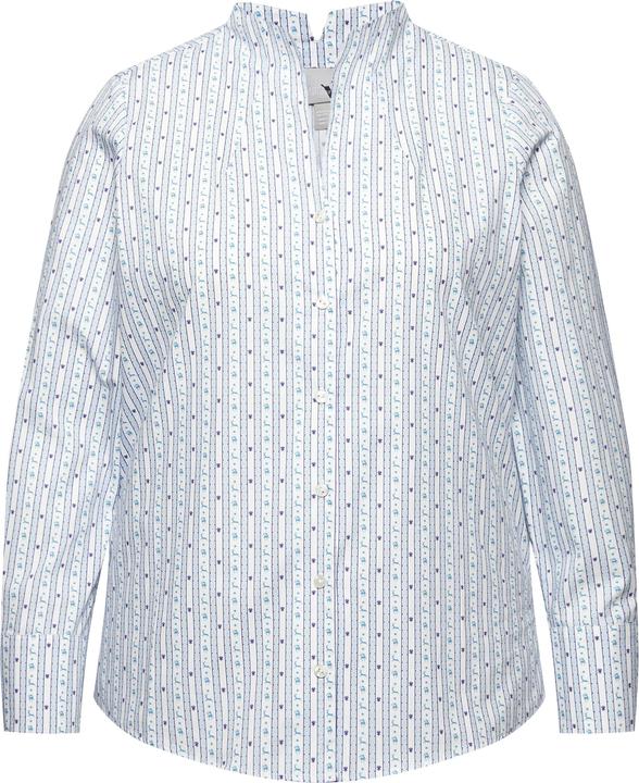 Immagine prodotto Ulla Popken Damen grosse Grössen Bluse, Kelchkragen, bedruckt, Langarm himmelblau 54+ 829726700-54+ (54)