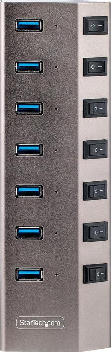 Produktbild StarTech com 7-Port Self-Powered USB-C Hub with Individual On/Off Switches, USB 3.0 5Gbps Expansion (USB-B, 7 Ports)