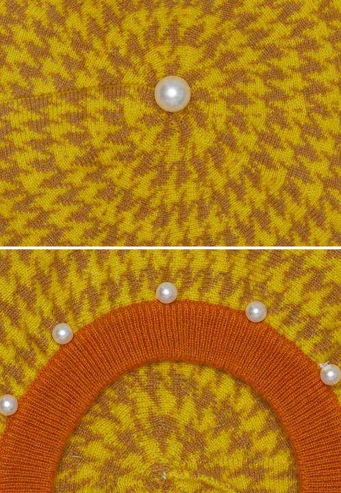 Image du produit Bellemere Hat Houndstooth Pearled Cashmere Berets (Taille unique)