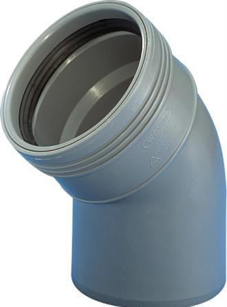Actual product image Wavin PP bend 45 degrees Ø 110 mm grey