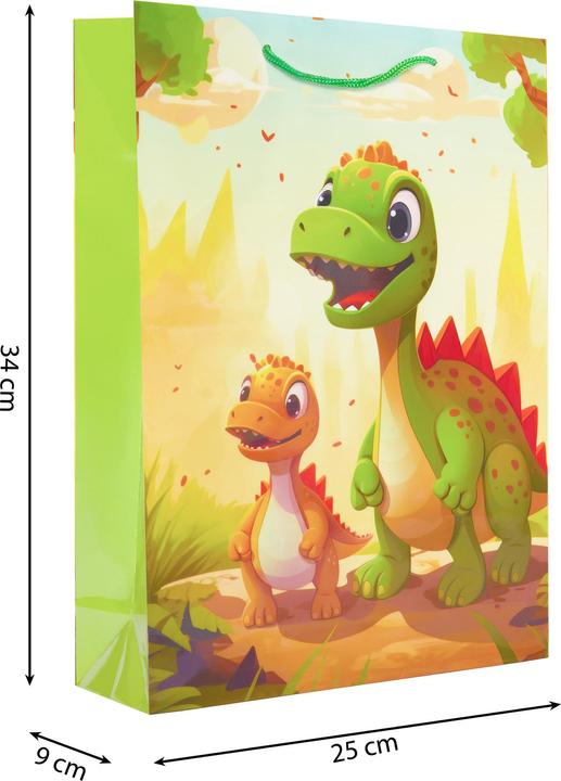 Produktbild Idena Geschenktasche Kinder Motiv Dino mehrfarbig 25x9x34cm