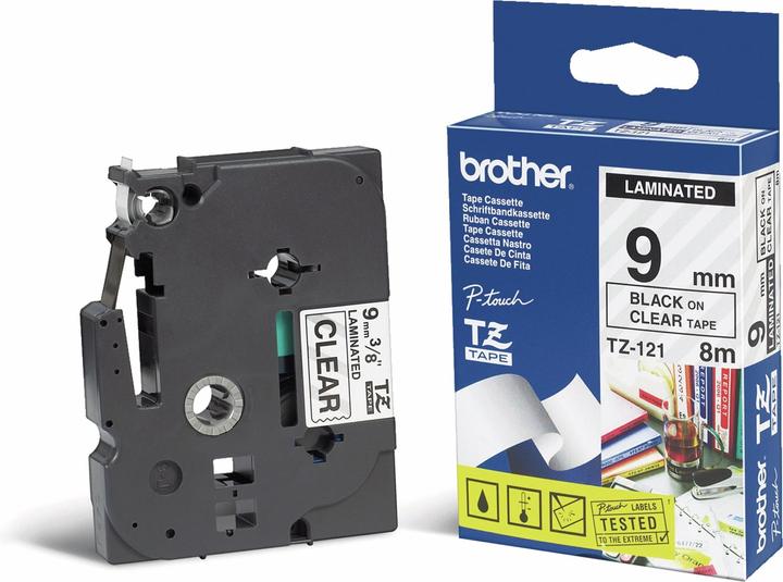 Brother TZe-121 (0.90 cm, Transparent)