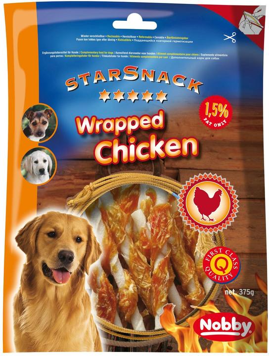 Actual product image Nobby StarSnack Barbecue Wrapped Chicken (Adult, 1 pcs., 375 g)