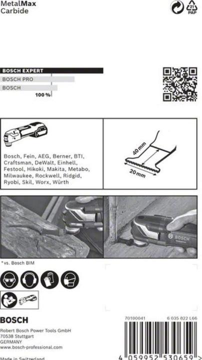 Immagine prodotto Bosch Professional Zubehör EXPERT MetalMax AIZ 20 AIT Lama per utensili multifunzione, 40 x 20 mm, 5 pezzi.