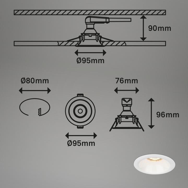 Immagine prodotto Briloner Set di luci da incasso, bianco, escl. 3xLGU10 (GU10)