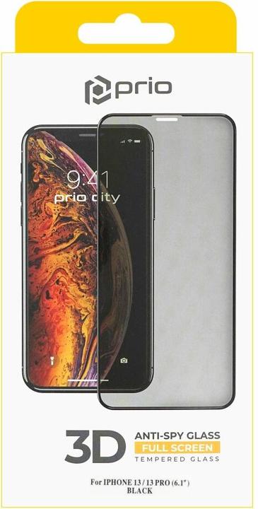 Immagine prodotto prio Vetro temperato 3D anti-spia per iPhone 14/13 /13 Pro nero (1 pz., Apple iPhone 13, Apple iPhone 13 Pro, Apple iPhone 14)