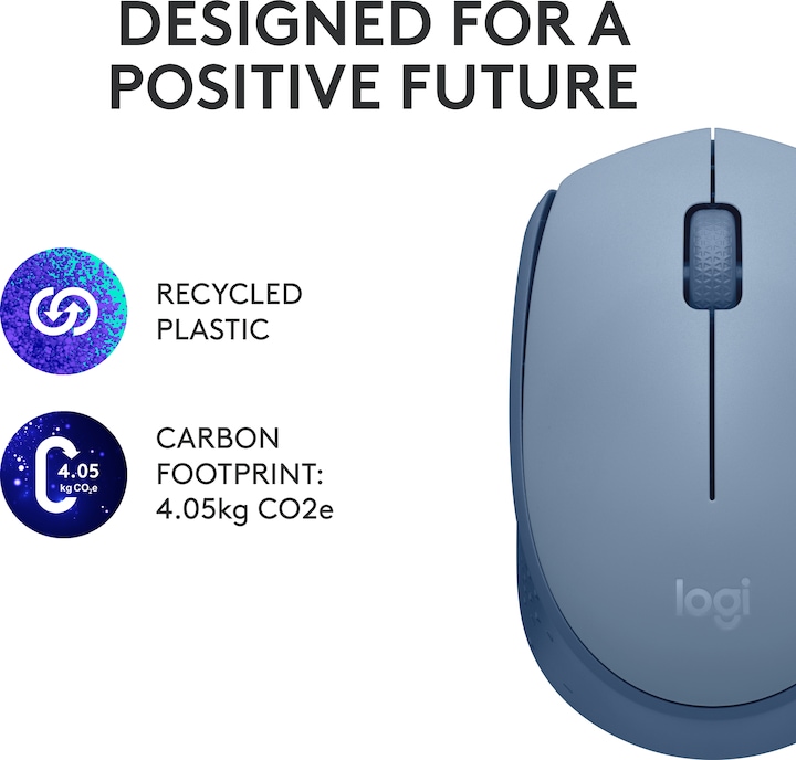 Productafbeelding Logitech M171 Draadloze Muis - Blauwgrijs (Draadloze)