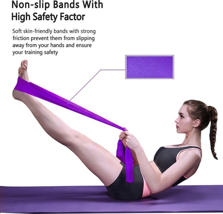 Actual product image König Design Set of 3 Fitness Band Gymnastic Band Resistance Band like Theraband Yoga 150 x 15 cm (1.50 m, Easy, Medium, Strong)