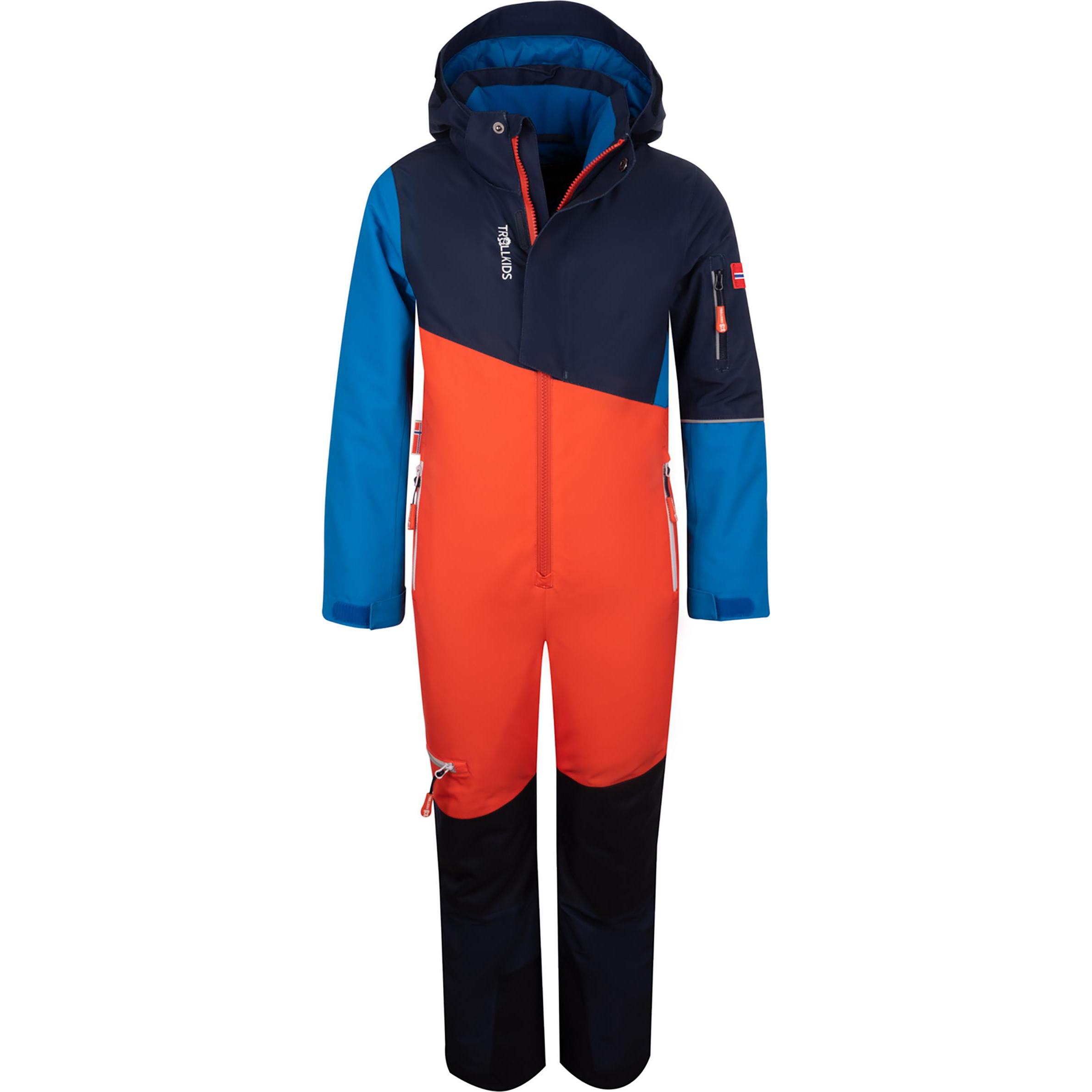 Trollkids, Unisex, Skijacke, Hallingdal Schneeanzug (140), Orange, 140