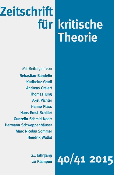 Produktbild Zeitschrift für kritische Theorie, Heft 40/41