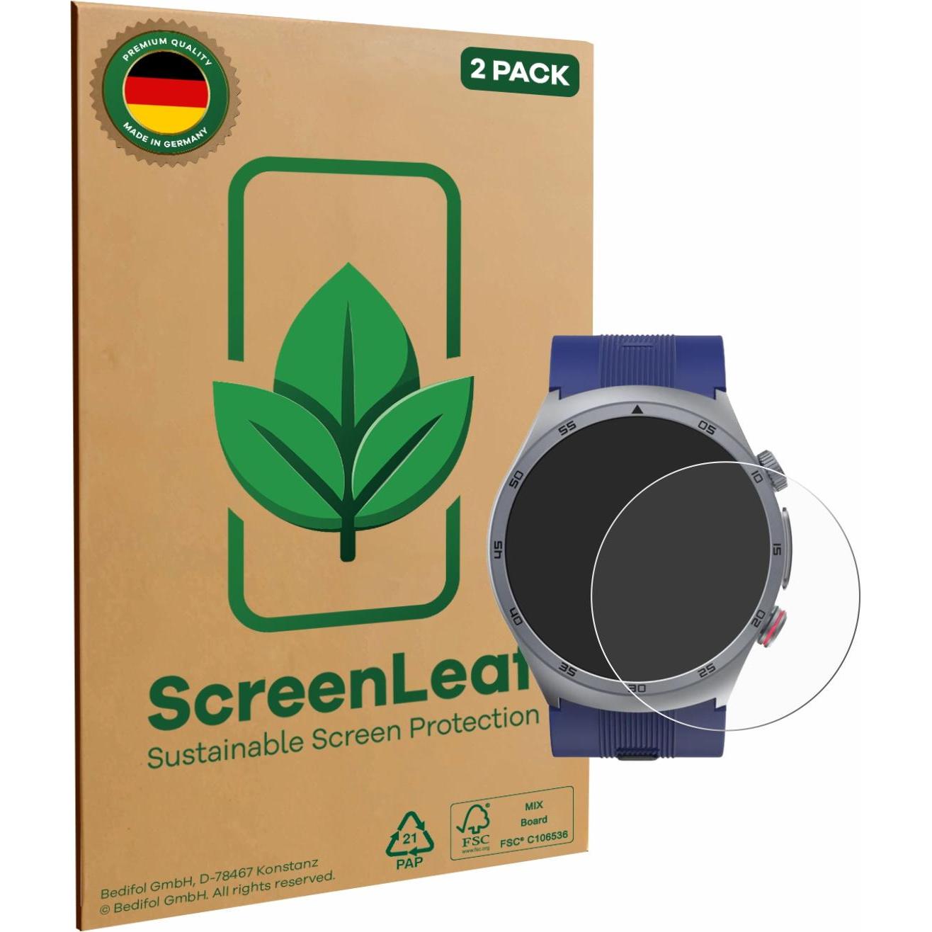 Thumbnail - ScreenLeaf Schutzfolie nachhaltiger Displayschutz Display Schutz Folie Klar Transparent, Smartwatch Schutzfolie, Transpa...