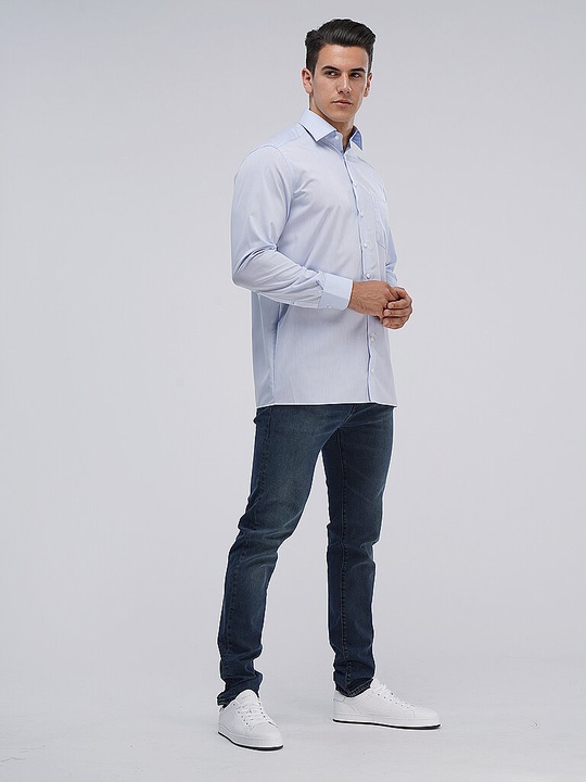Produktbild Olymp Hemd Luxor blau/ New Kent 1/1 arm Chambray Gr.44 (44)