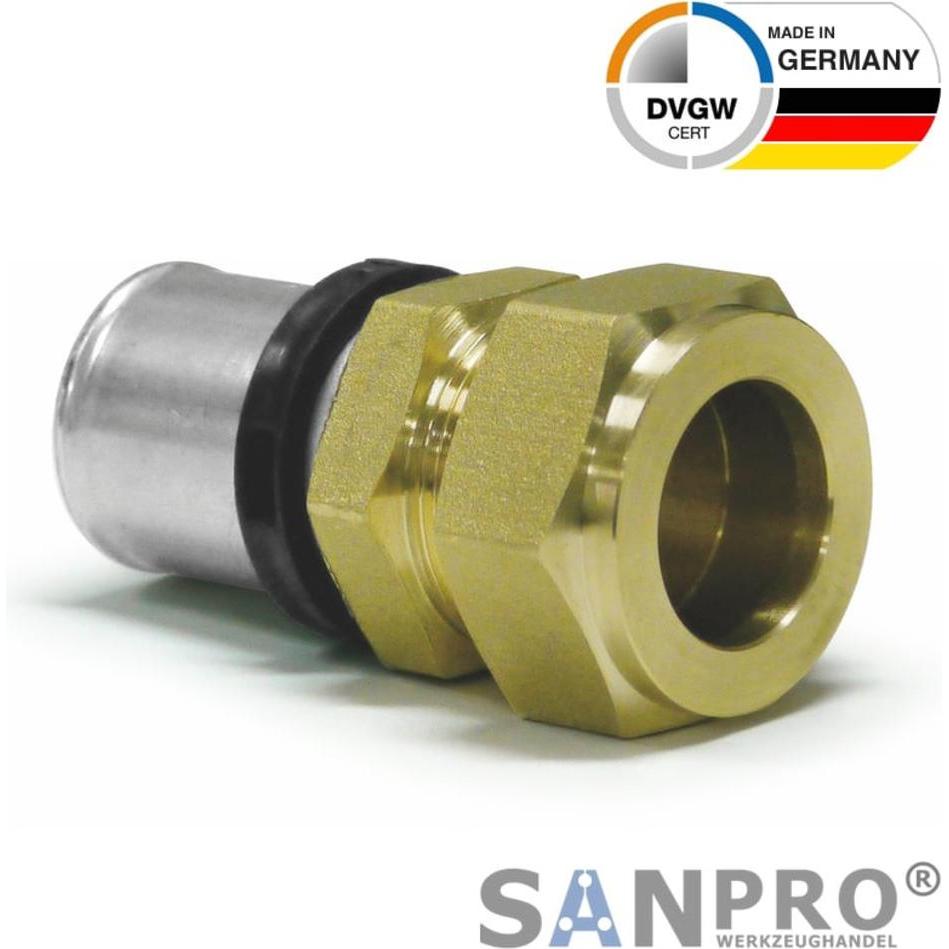 Thumbnail - Sanpro, Rohrverbindungstechnik, THPRESS Pressfitting Übergang Kupferrohr - Klemmverschraubung 26x3 - 22mm (Rohrverschrau...