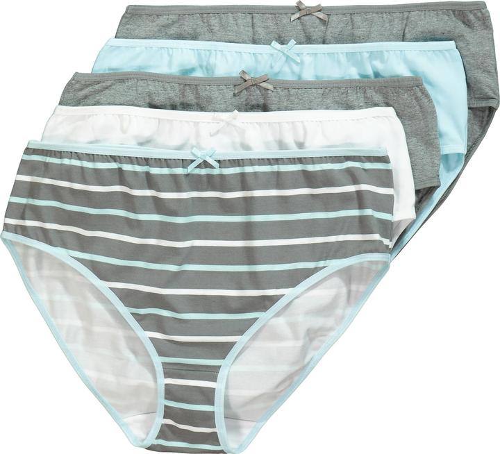 Produktbild Ulla Popken Midislips, 5er-Pack, Ringel/einfarbig (62)