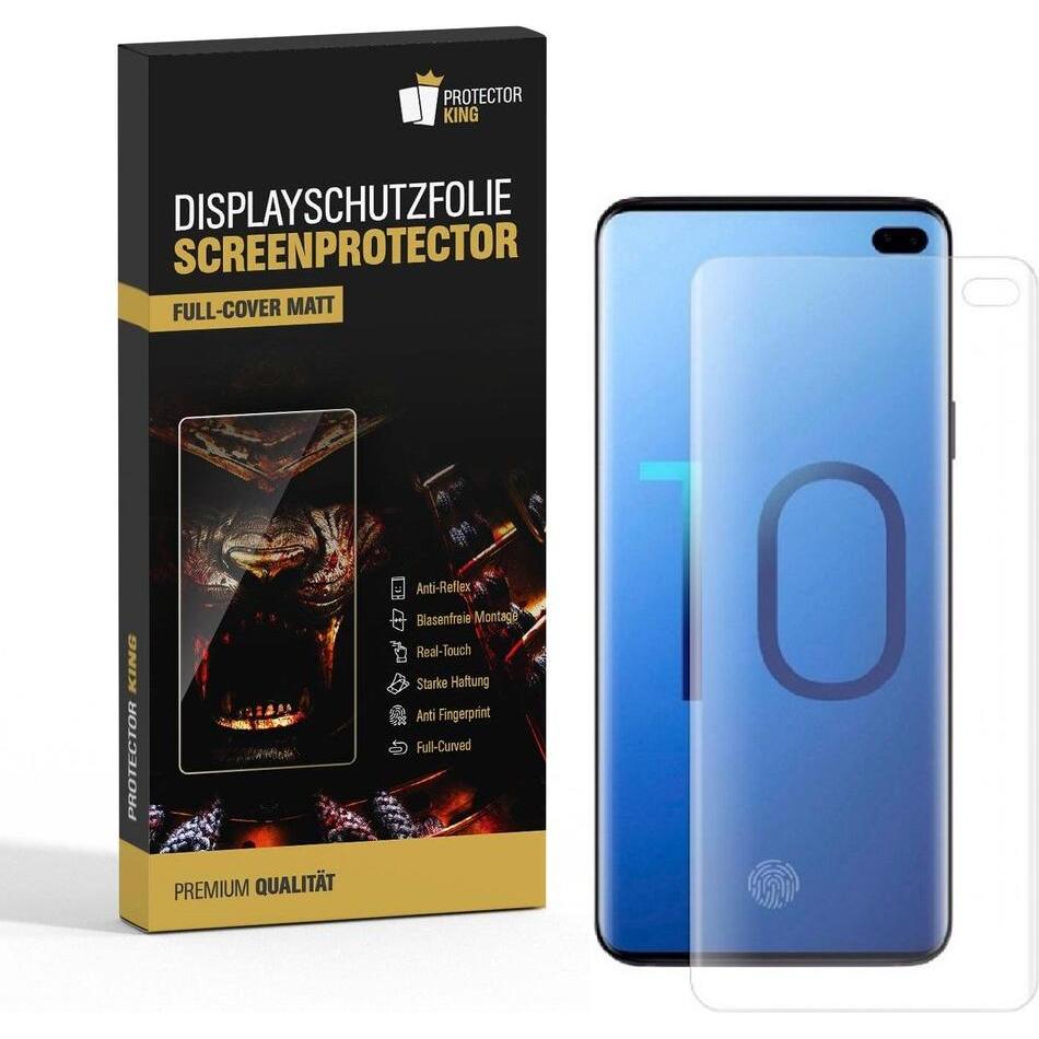 Protectorking 2x Premium Displayschutzfolie Matt Entspiegelt (2 Stück, Samsung Galaxy S10+), Smartphone Schutzfolie, Tra...
