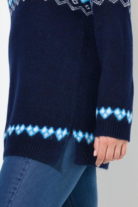 Produktbild Ulla Popken Norweger-Pullover, Rundhals, Langarm, weicher Strick (60)