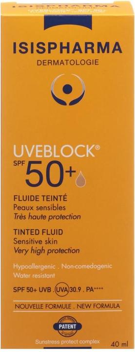 Actual product image Isispharma Uveblock Fluide Teinte Spf50+ (SPF 50+, 40 ml)