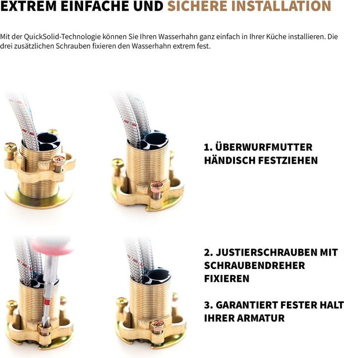 Produktbild Rosenhahn & Söhne Sylt 200 Küchenarmatur mit Brause- 360° Drehbarer Wasserhahn Küche - Armatur Küche