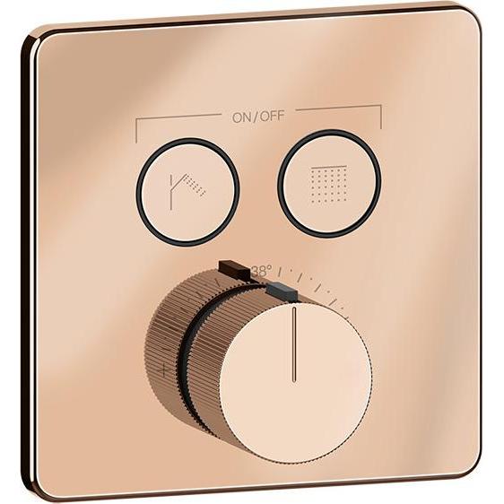 Gessi, Badarmatur, Hi-Fi Fertigmontageset Thermostat mit Tasten-Bedienung on/off. 2-Wege