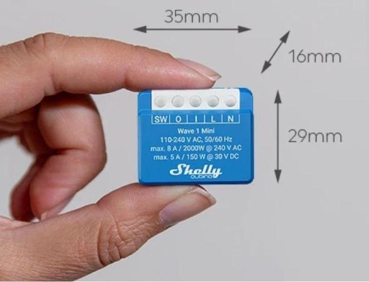 Actual product image Shelly Wave 1 Mini EU LR (Switch actuator)