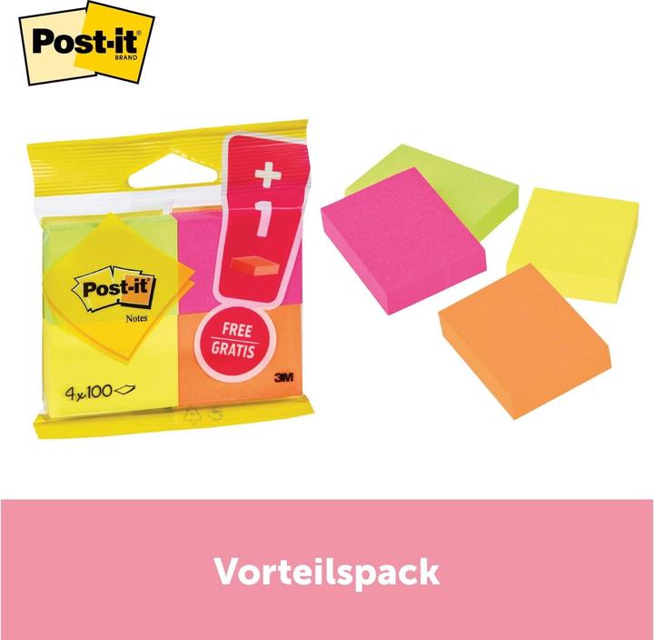 Produktbild Post-it Haftnotizen 3 + 1 (51 x 38 mm)