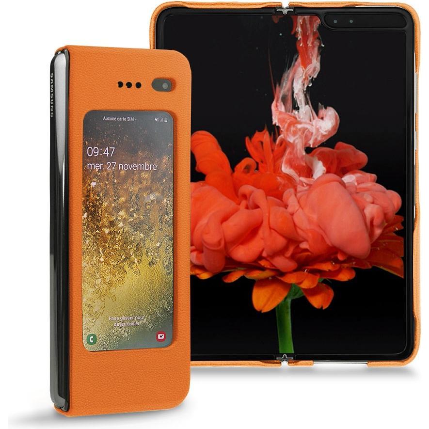 Noreve Lederschutzhülle (Samsung Galaxy Fold), Smartphone Hülle, Orange