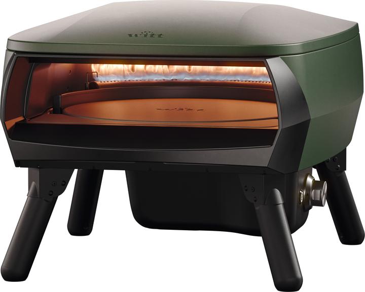 Etna Rotante Piccolo grün / Pizzaofen / Drehstein / 500°C / Gas / Pizza bis 33 cm