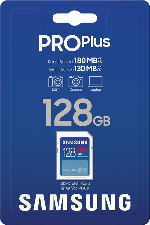 Actual product image Samsung PRO Plus (128 GB, SDXC, U3, UHS-I)