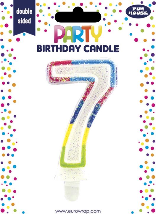 Actual product image Clairefontaine Candle Party Glitter Birthday Number 7 (1 x)