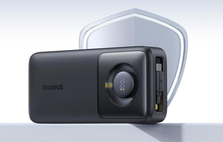 Actual product image Baseus Powerbank Free2Pull 20000mAh 65W + cable (czarny) (20000 mAh, 65 W, 74 Wh)