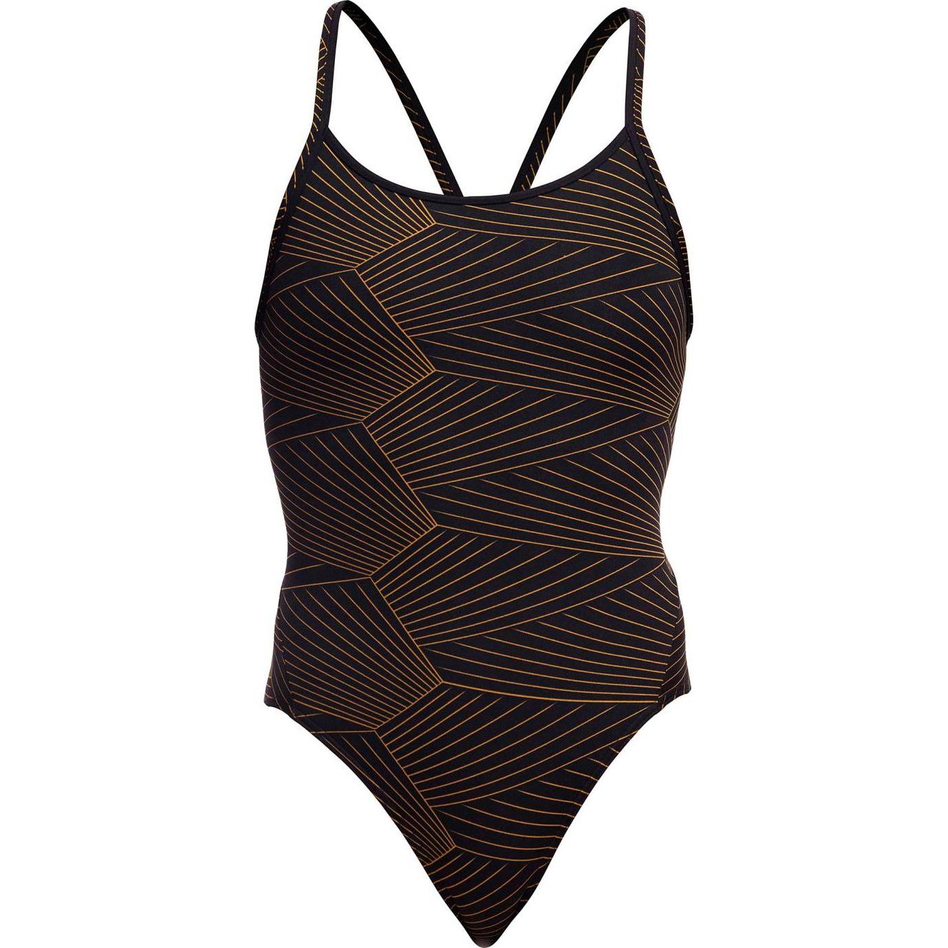Funkita, Damen, Badeanzug, Diamond Back One Piece Gold Weaver, Mehrfarbig, (40)